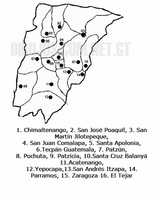 COLOREAR MAPA DEL DEPARTAMENTO DE CHIMALTENANGO LAMINA DEL 