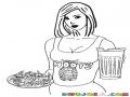 Alitas Y Cerveza Dibujo De Chica De Hooters Para Pintar Y Colorear