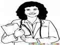 Dibujo De Doctora Para Pintar Y Colorear Medica Con Estetoscopio