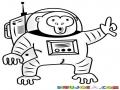Mono Astronauta Para Pintar Y Colorear Mico En El Espacio