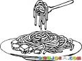 Espageti Con Queso Dibujo De Un Plato De Espagetis Para Pintar Y Colorear Spaghetti Al Forno
