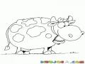 Dibujo De Vaca Gorda Con Una Campana En El Cuello Para Pintar Y Colorear Vaquita Gordita