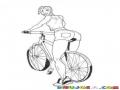 Chica En Bicicleta Para Pintar Y Colorear