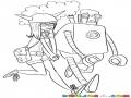 Robot Para Mujeres Dibujo De Chica Con Su Robot Guradaespaldas Para Pintar Y Colorear