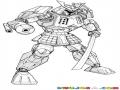 Robotsamurai Dibujo De Robot Samuray Para Pintar Y Colorear Robot Samurai