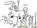 Dibujo De Vikingas Frente A Un Caballito De Feria Para Pintar Y Colorear Caballo De Carrusel