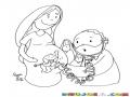 Dibujo De Ginecologo Escuchando A Un Bebe Por El Estetoscopio Para Colorear