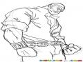 Dibujo De Hombre Fuerte Con Una Gran Musculatura Para Pintar Y Colorear