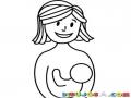 Dibujo De Una Mama Con Bebe Para Pintar Y Colorear