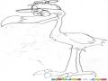 Dibujo De Flamingo Con Gorra Para Pintar Y Colorear