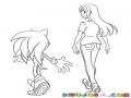 Dibujo De Sonic Con Una Chica Para Colorear