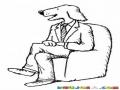 Hombreperro Dibujo De Hombre Perro Sentado En Un Sofa Para Pintar Y Colorear A Un Perro Hombre