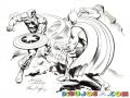 Dibujo De Batman Peleando Con El Capitan America Para Pintar Y Colorear