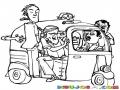 Dibujo De Moto Taxi Sobre Cargado Para Pintar Y Colorear