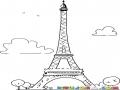 Dibujo De La Torre De Eiffel En Paris Francia Para Pintar Y Colorear Torre De Ifel