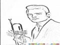 Dibujo De Chet Baker Con Su Trompeta Para Colorear