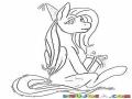 Colorear Caballita Pony Sentada En Su Cumpleanos Pero Triste Para Pintar