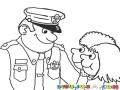 Colorear Policia Con Ninos
