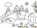 Dibujo De Perrito Granjero Para Pintar Y Colorear Perro En Una Granja