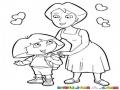 Mama Dora Dibujo De Dora Con Su Mama Para Pintar Y Colorear A Mamadora