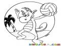 Colorear Animal Con Pelota De Volleyball