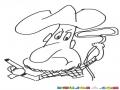 Dibujo De Vaquero Con Sombrero Lazo Y Pistola Para Colorear