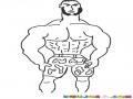 Colorear Dibujo De Hombre Musculoso