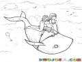 Ballena Voladora Dibujo De Una Mujer Sobre Una Ballena En Las Nubes Para Pintar Y Colorear