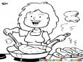 Mama Cocinando Crepas Para Pintar Y Colorear Crepitas Deliciosas