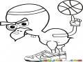 Angry Gallito Dibujo De Angry Bird Basquetbolista Con Tennis Nike Y Pelota De Basquetbol Para Pintar Y Colorear Gallo Basketbolistad