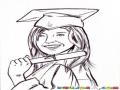 Dibujo De Mujer Graduada Con Su Diploma Toga Y Birrete Para Pintar Y Colorear Graduacion De Secretaria