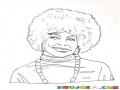 Dibujo De Mujer Con Pelo Afro Para Pintar Y Colorear