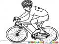 Dibujo De Ciclista En Cometencia De Ciclismo Para Pintar Y Colorear Competidor De La Vuelta Ciclistica