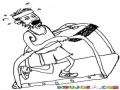 Dibujo De Hmbre Sofocado Haciendo Ejercicio Corriendo En Una Banda Sin Fin Para Pintar Y Colorear Viejo Cansado