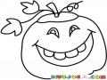 Calabazafeliz Dibujo De La Calabaza Feliz Y Sonriente Para Pintar Y Colorear