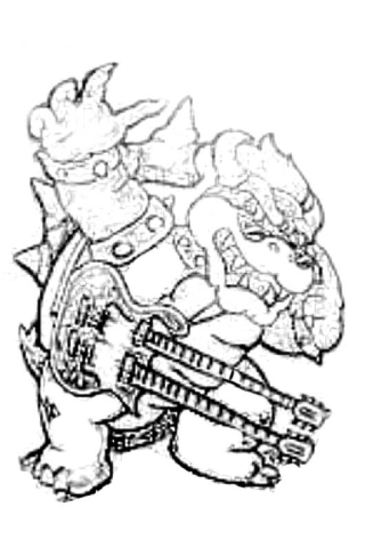 Bowser Con Guitarra | COLOREAR DIBUJOS VARIOS | Colorear Dragon Bowser ...