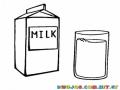 Vaso de leche para colorear