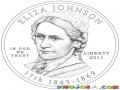 Moneda De Oro De Eliza Johnson Para Pintar Y Colorear