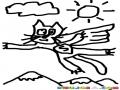 Elgatovolador Dibujo Del Gato Volador Para Colorear Y Pintar