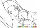 Colorear Mama Con Bebe Durmiendo En Hamaca Para Pintar Y Colorear