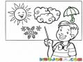 Dibujo De Nino Exponiendo Sobre El Clima Para Colorear