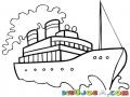 Dibujo De Barco Con Chimeneas Para Pintar Y Colorear