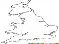 Dibujo Del Mapa De Inglaterra Para Pintar Y Colorear Lamina De London Uk Gran Bretana O Reino Unido