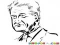 Clinton 2012 Dibujo De La Cara Del Expresidente Bill Clinton Para Pintar Y Colorear