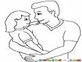 Dibujo De Papa Con Su Hija Para Pintar Y Colorear