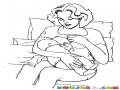 Lactancia Materna Dibujo De Mama Dando De Mamar A Su Bebe Para Pintar Y Colorear La Leche Materna