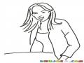 Chica Risuena Dibujo De Una Jovencita Con Una Sonrisa Agradable Para Pintar Y Colorear