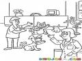 Hospital De Mascotas Dibujo De Una Veterinaria Llena De Animales Para Pintar Y Colorear