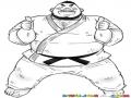 Karateca Gordo Dibujo De Un Karatecagordo Para Pintar Y Colorear Pleador De Judo Obeso