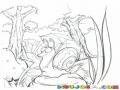 Dibujo De Caracol En El Bosque Con Una Sombrilla Porque Va A Llover Para Pintar Y Colorear